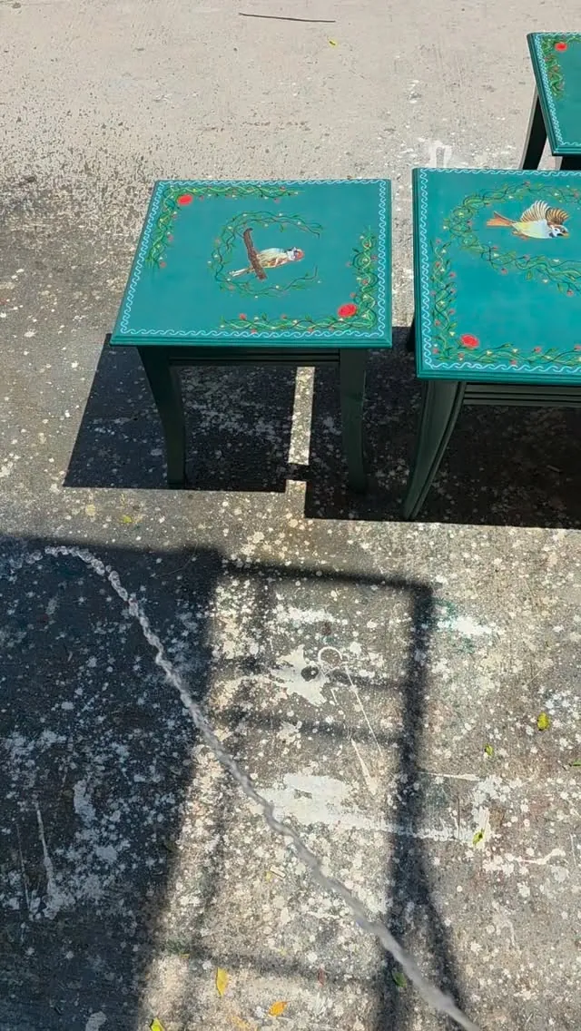 Hand-painted Decorative Side Tables