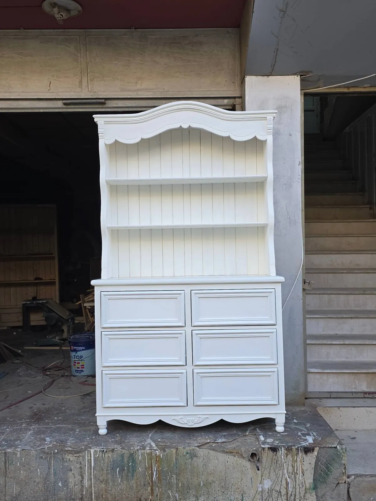 White Decorative Dresser with Shelves