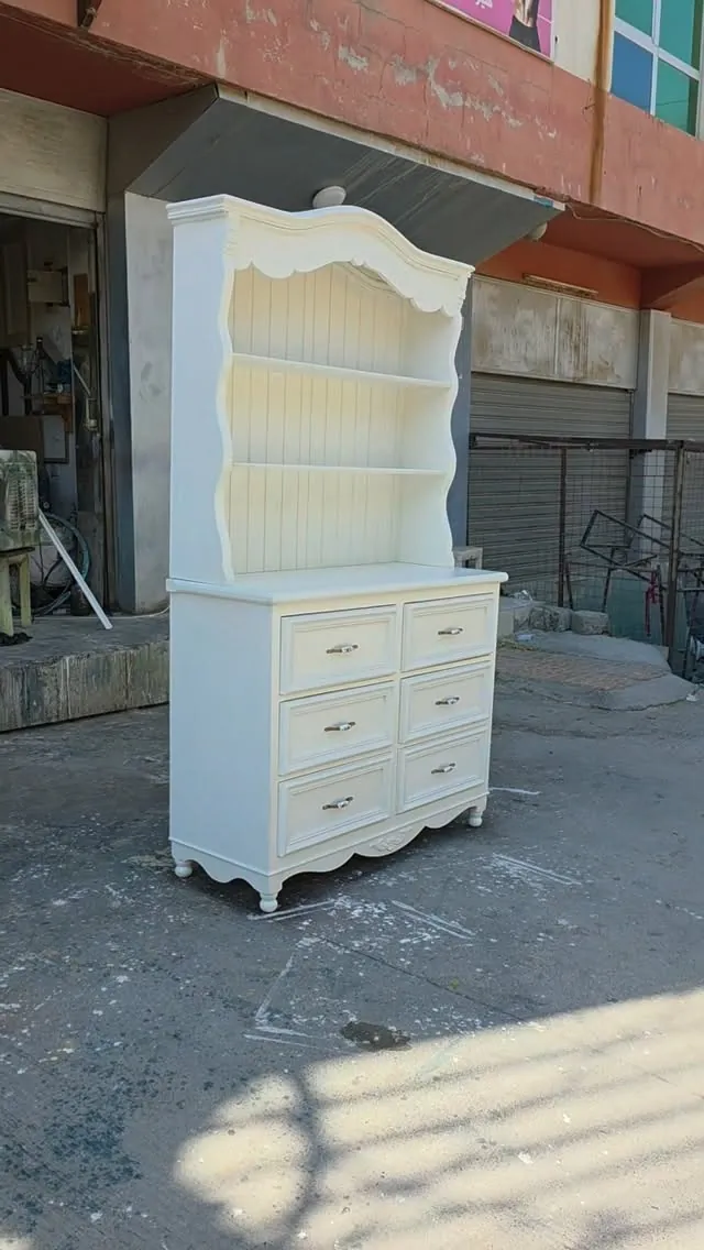 White Decorative Dresser with Shelves