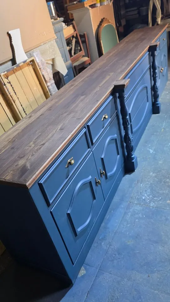 Blue Wooden Sideboard