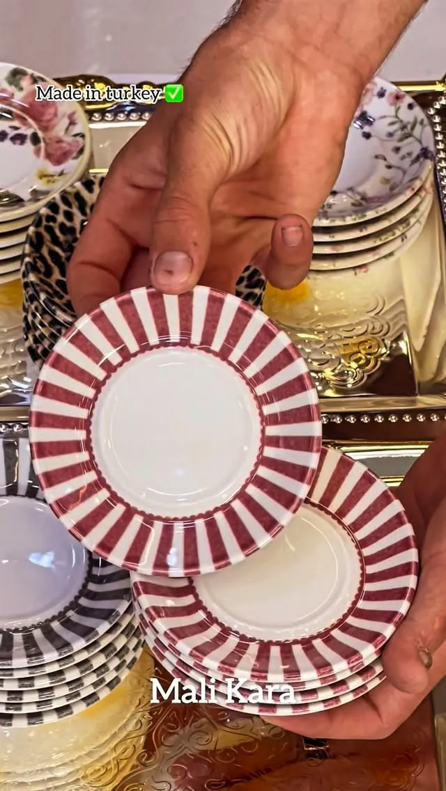 Mali Kara Turkish Made Striped Saucer Plate