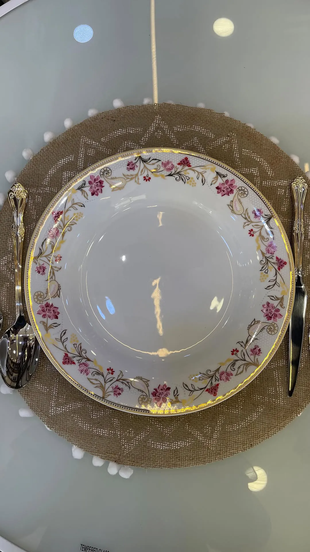 Floral Rim Dinner Plate