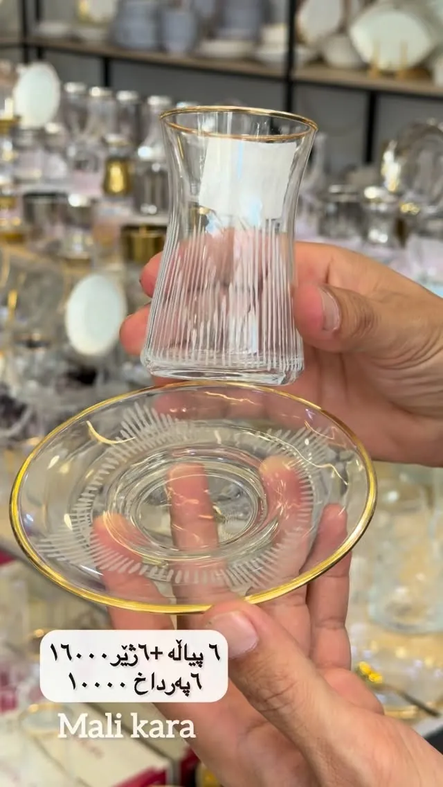 Glass Cup and Saucer Set