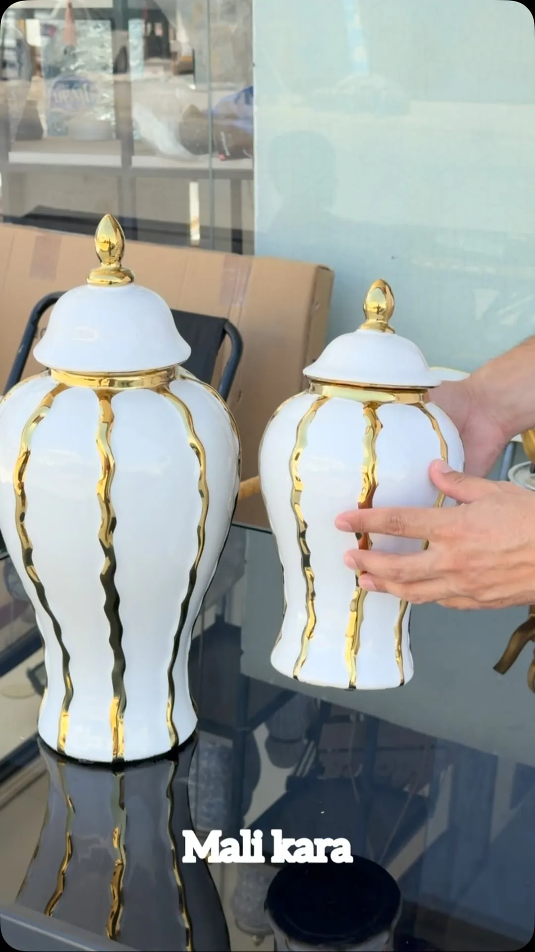 White and Gold Decorative Vases