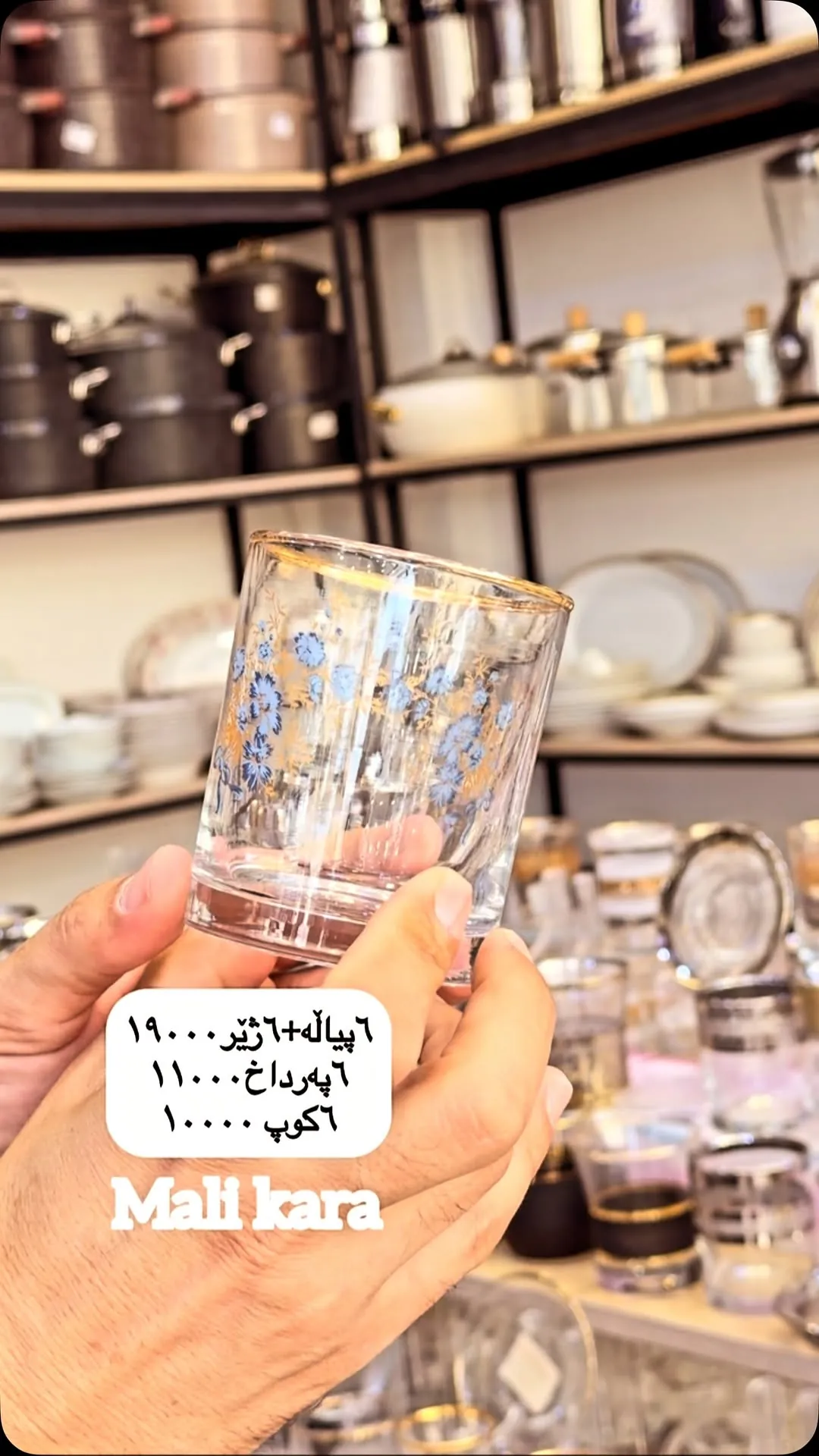 Glass Cup Set with Gold Trim