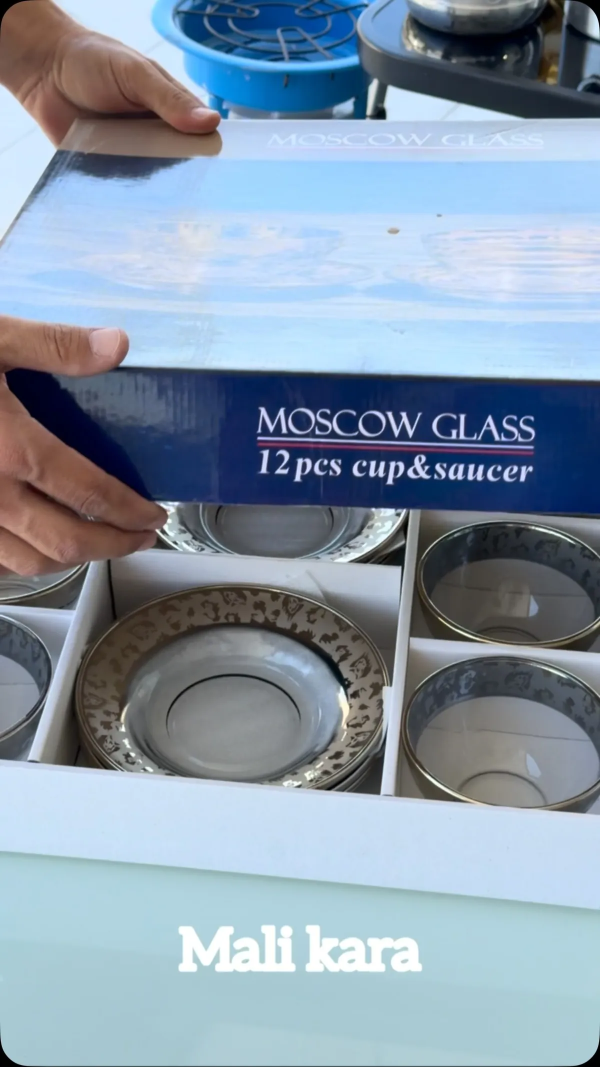 Moscow Glass Cup and Saucer Set (12 Pieces)