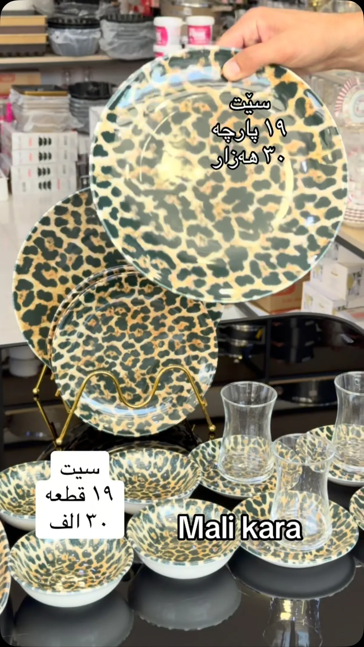 Leopard Print Tableware Set (19 Pieces)