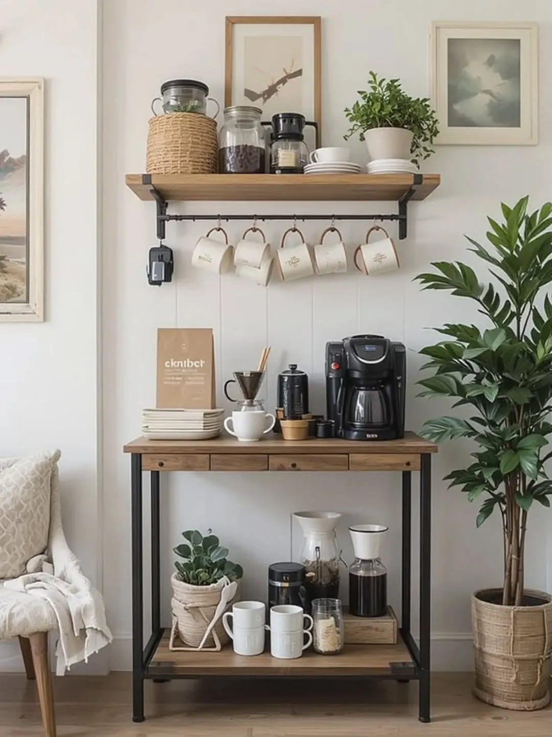 Handmade Wooden Coffee Bar