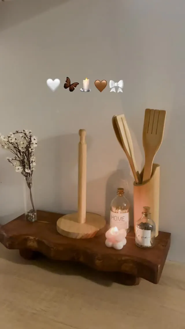 Wooden Kitchen Utensil Set and Holder