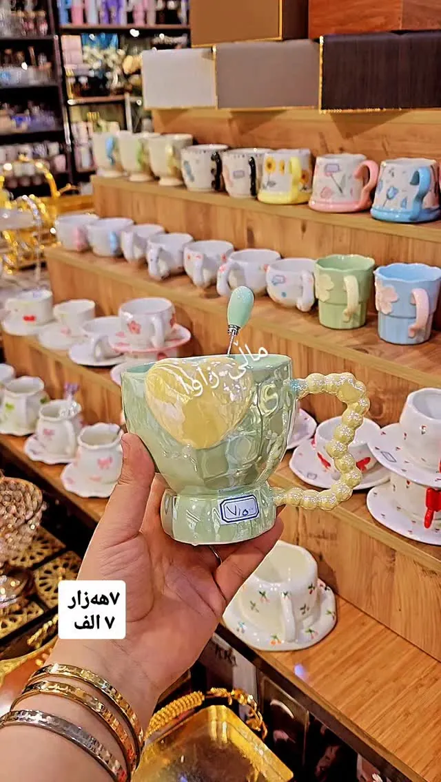 Ceramic Mug with Heart Lid and Spoon