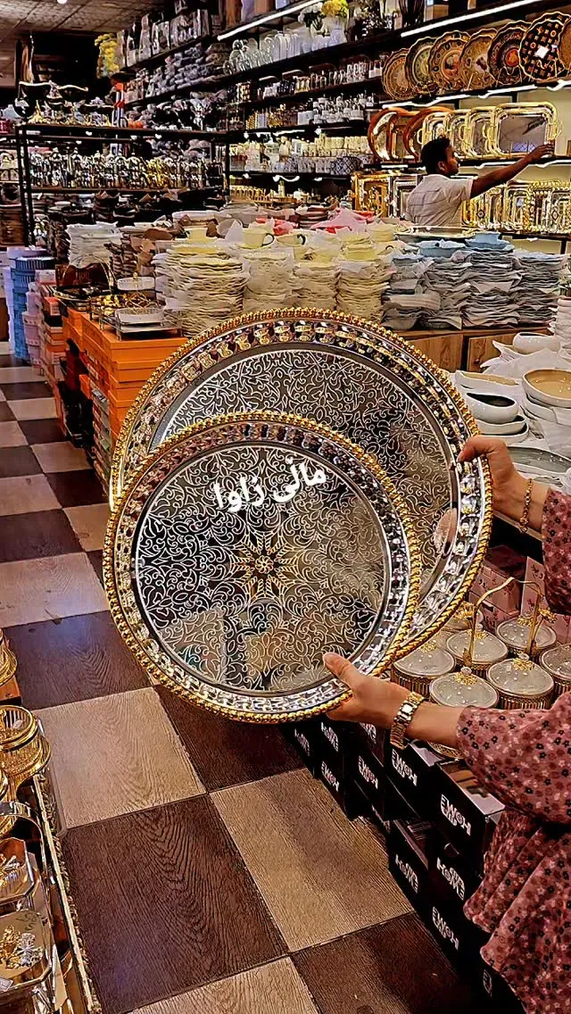 Ornate Silver and Gold Serving Trays