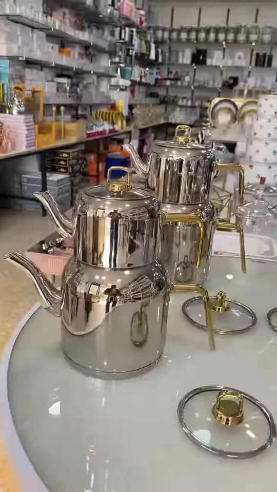Stainless Steel Double Teapot Set