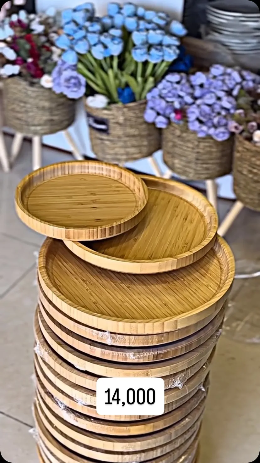 Round Wooden Serving Tray