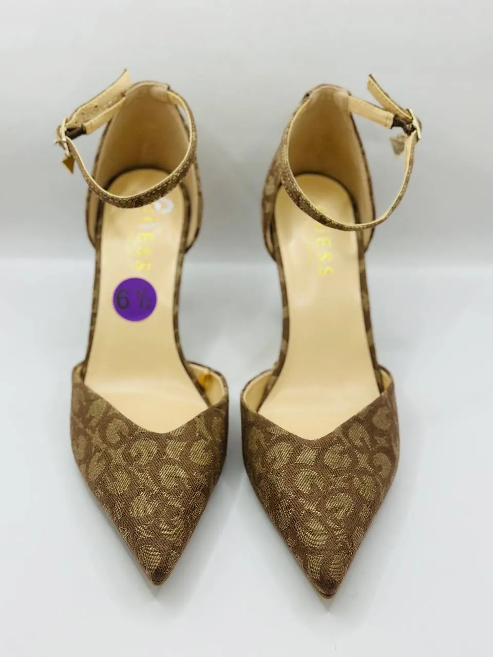 Guess Gold Patterned High Heels Size 6.5