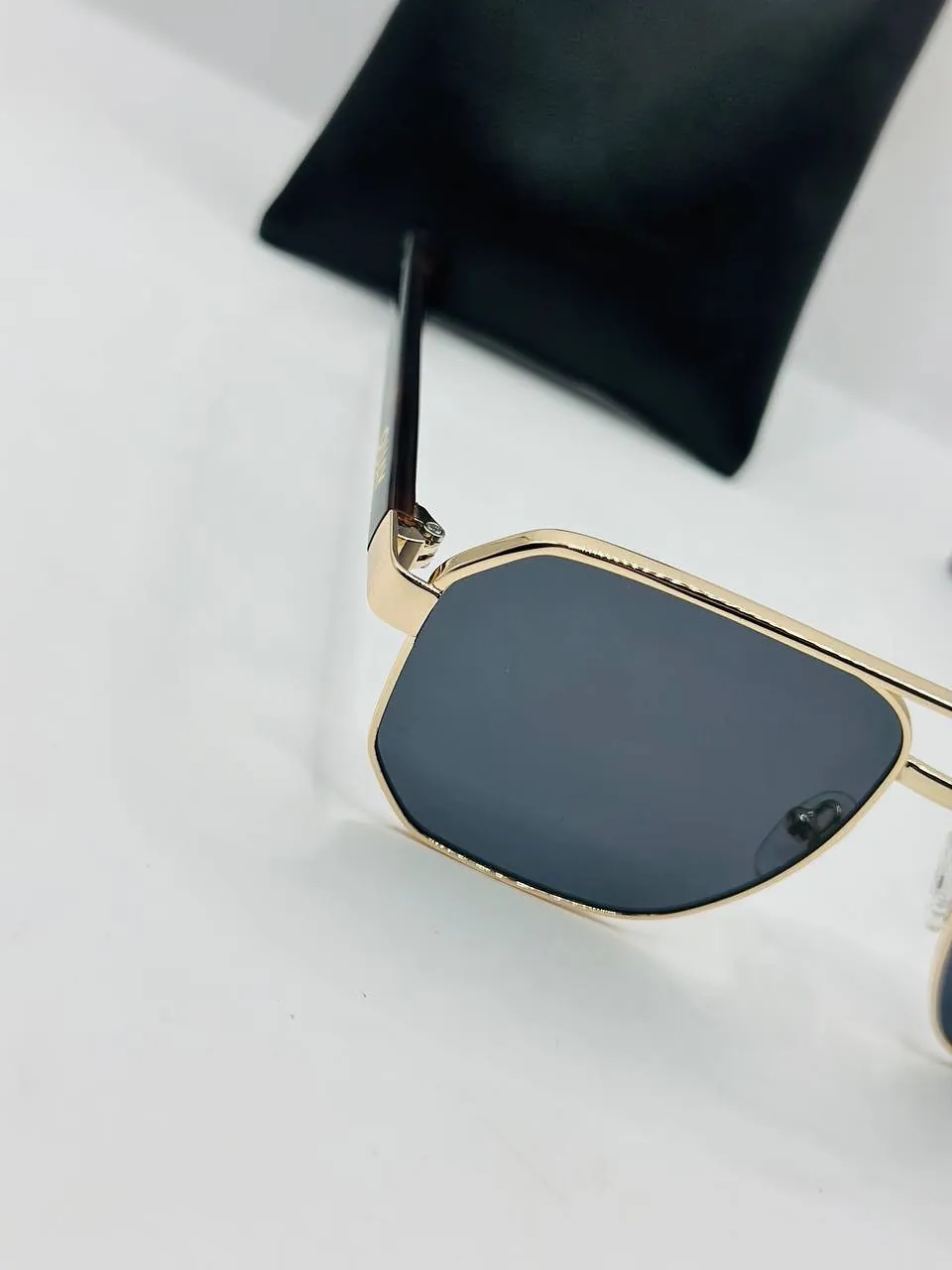 Gold Frame Sunglasses with Case