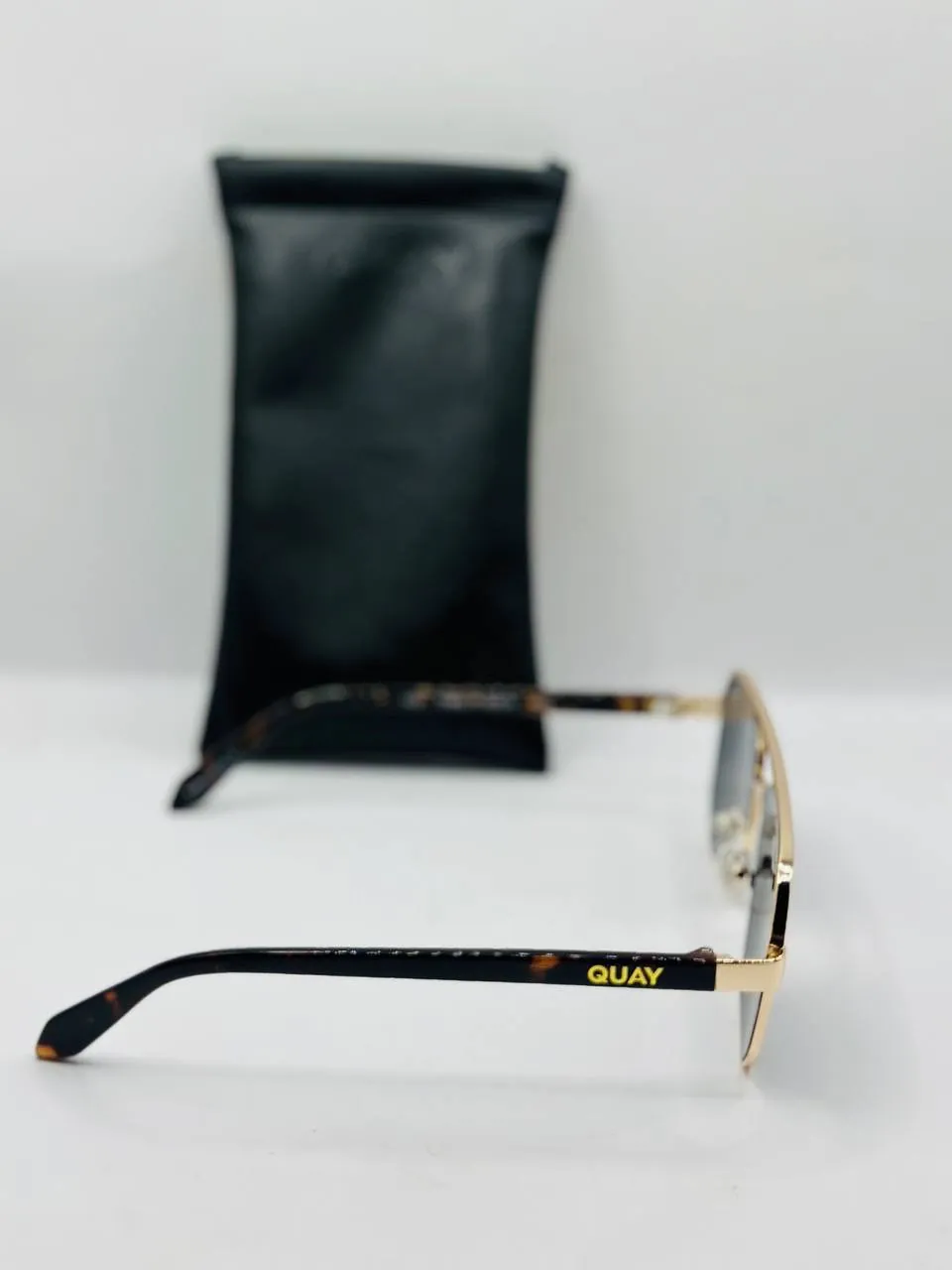 Gold Frame Sunglasses with Case