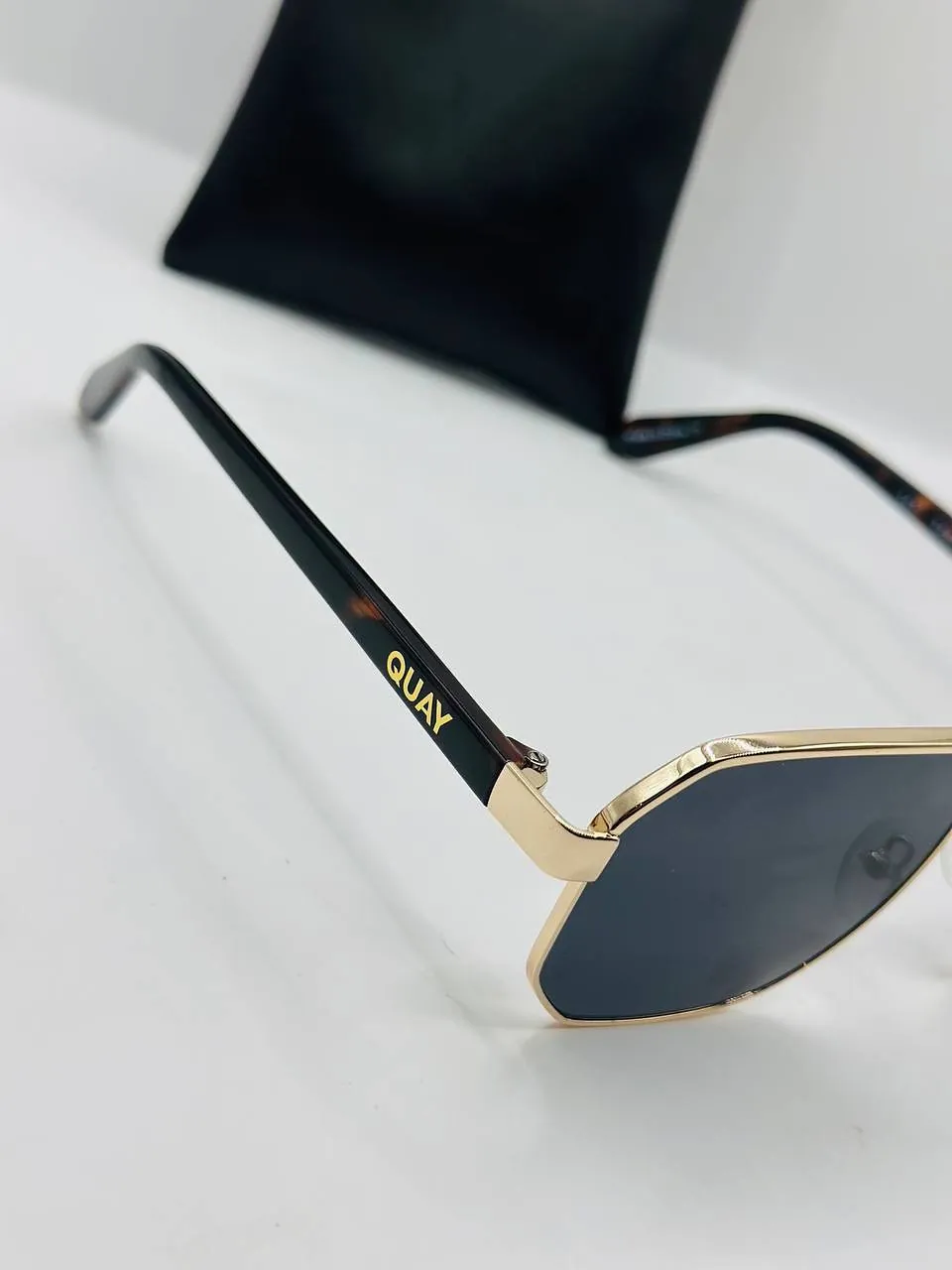 Gold Frame Sunglasses with Case