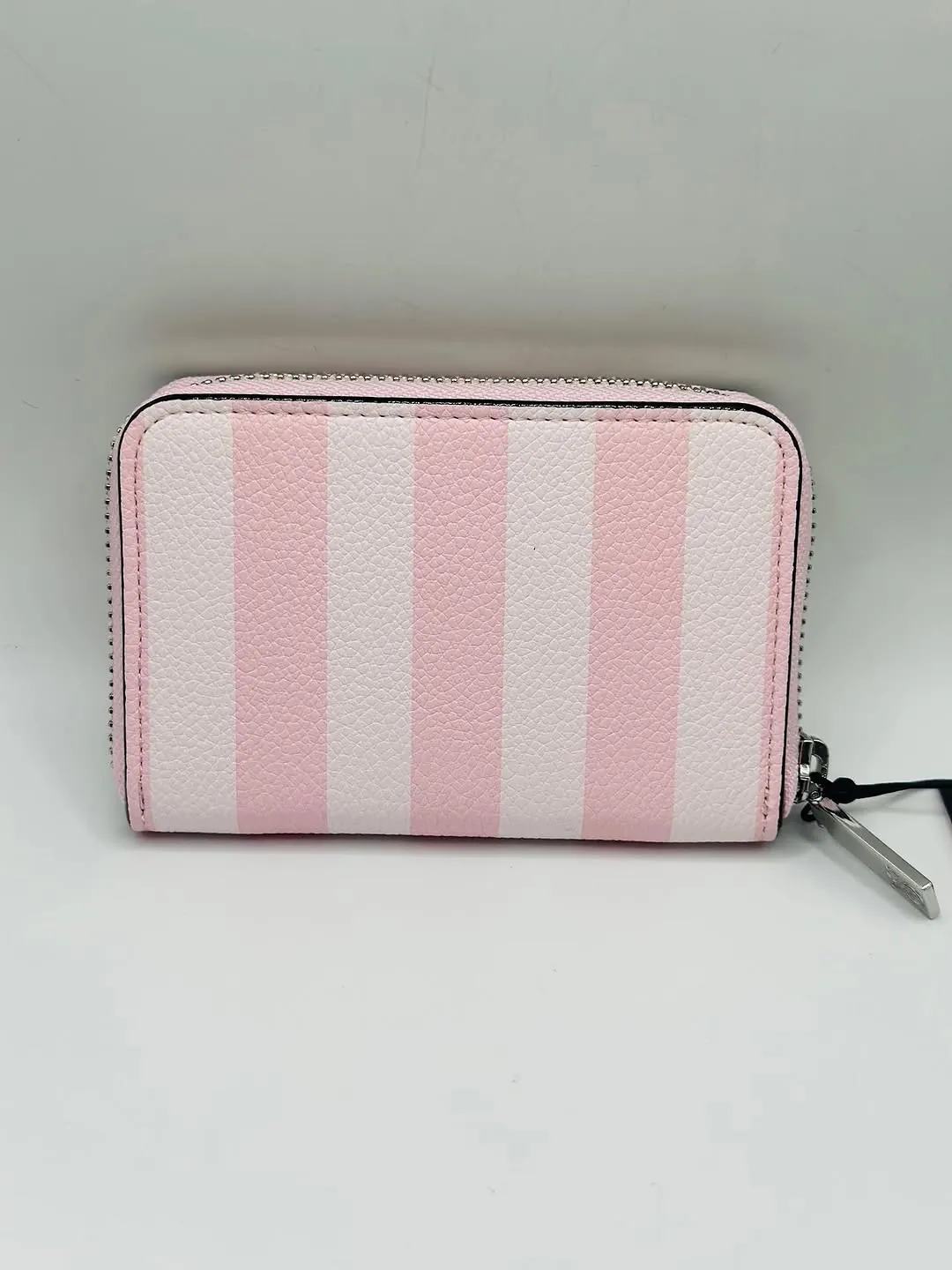 Victoria's Secret Pink and White Striped Zip Wallet