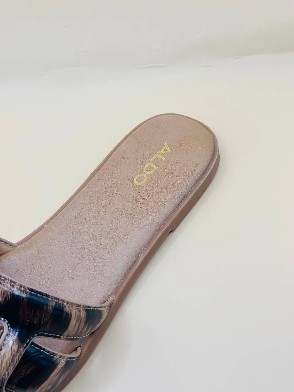 Women's Animal Print Slide Sandals with Buckle