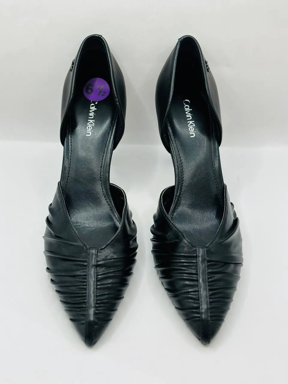 Calvin Klein Black Pointed Toe Slingback Heels