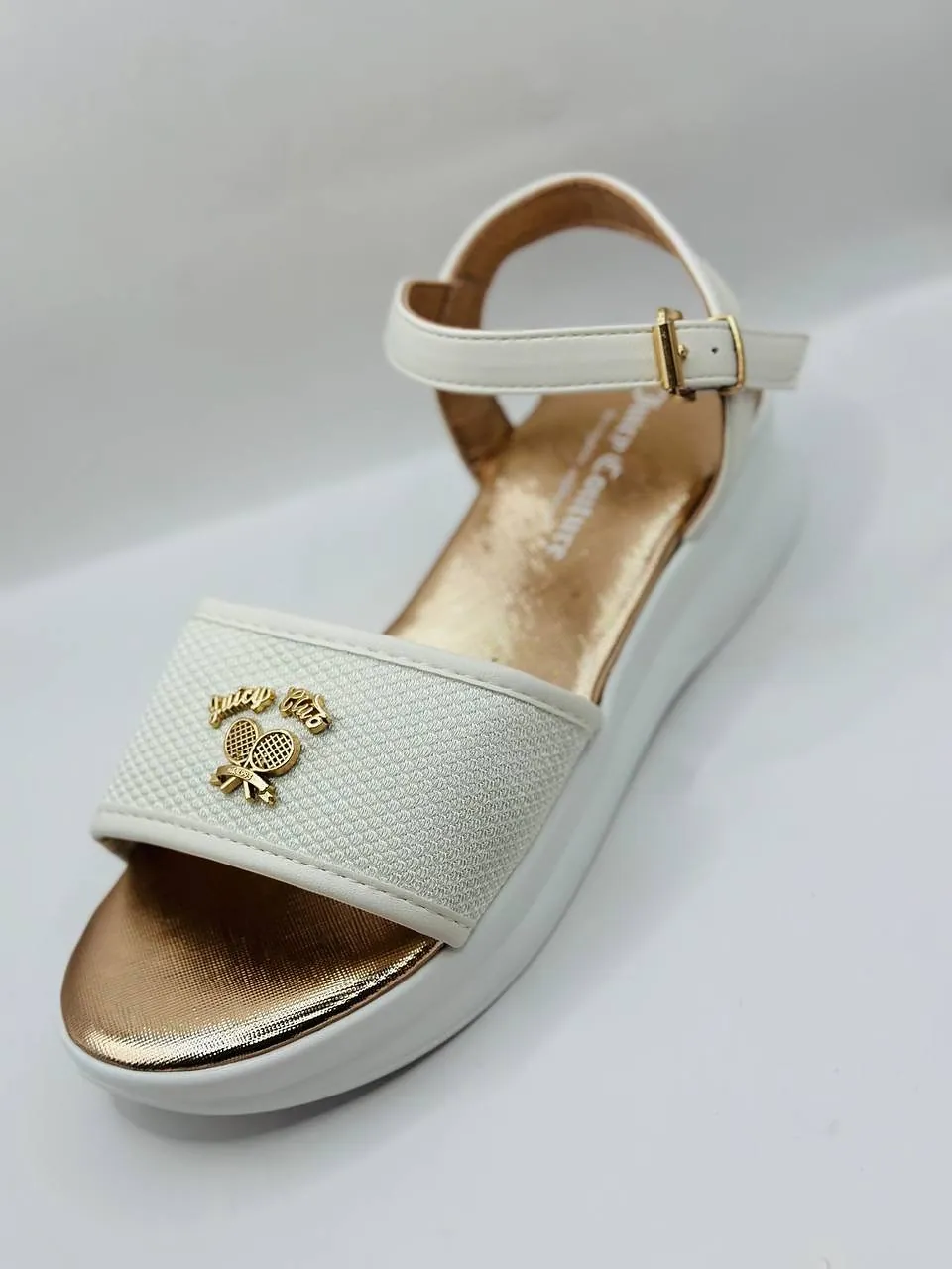 White Juicy Club Platform Sandals Size 7.5