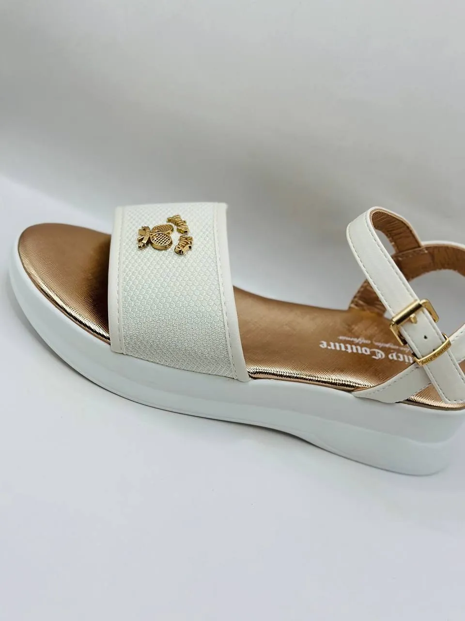 White Juicy Club Platform Sandals Size 7.5