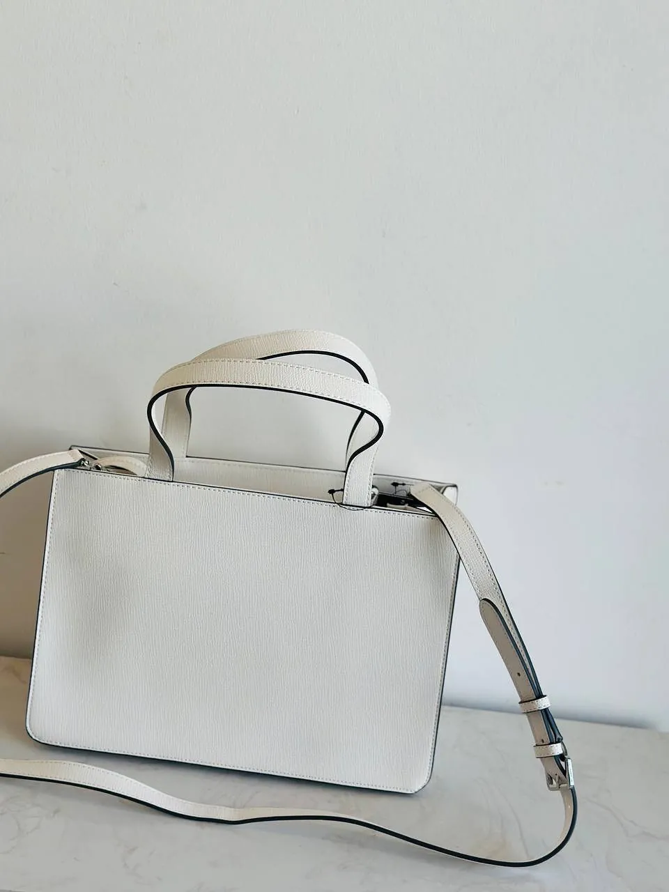 Karl Lagerfeld White Heart Tote Bag