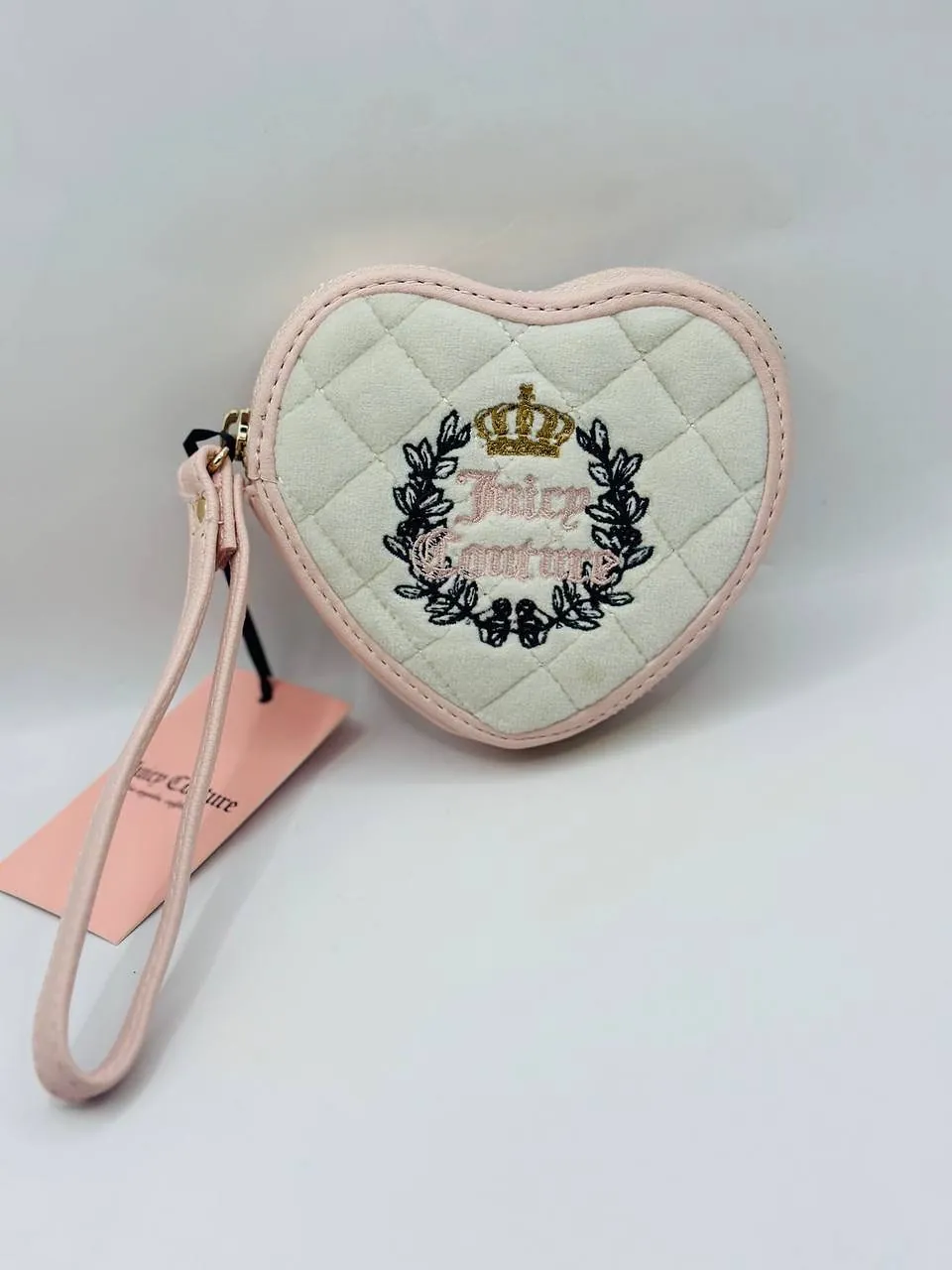 Juicy Couture Heart-Shaped Quilted Wristlet Bag