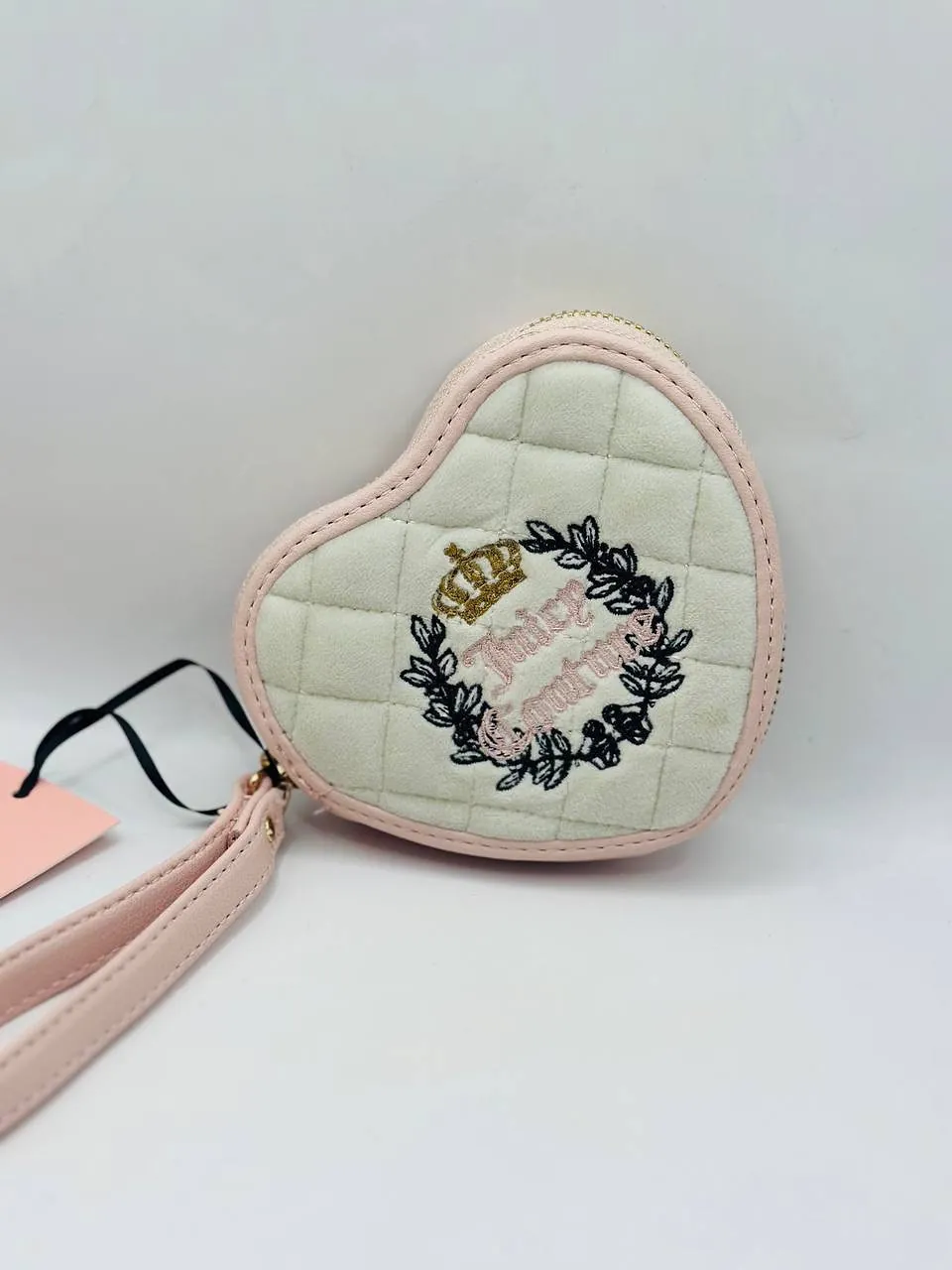 Juicy Couture Heart-Shaped Quilted Wristlet Bag