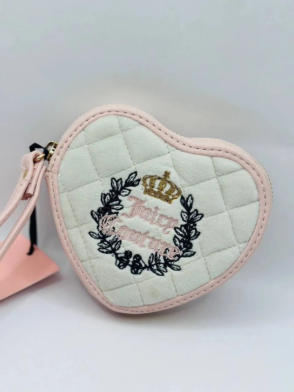 Juicy Couture Heart-Shaped Quilted Wristlet Bag