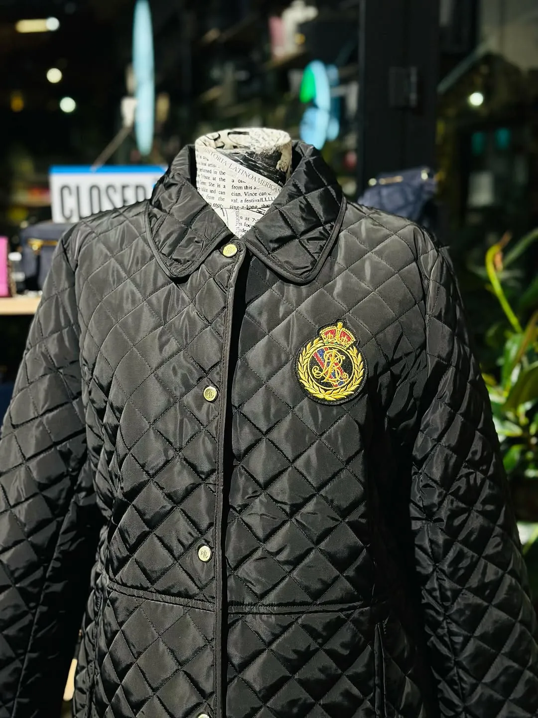 Black Quilted Lauren Jacket