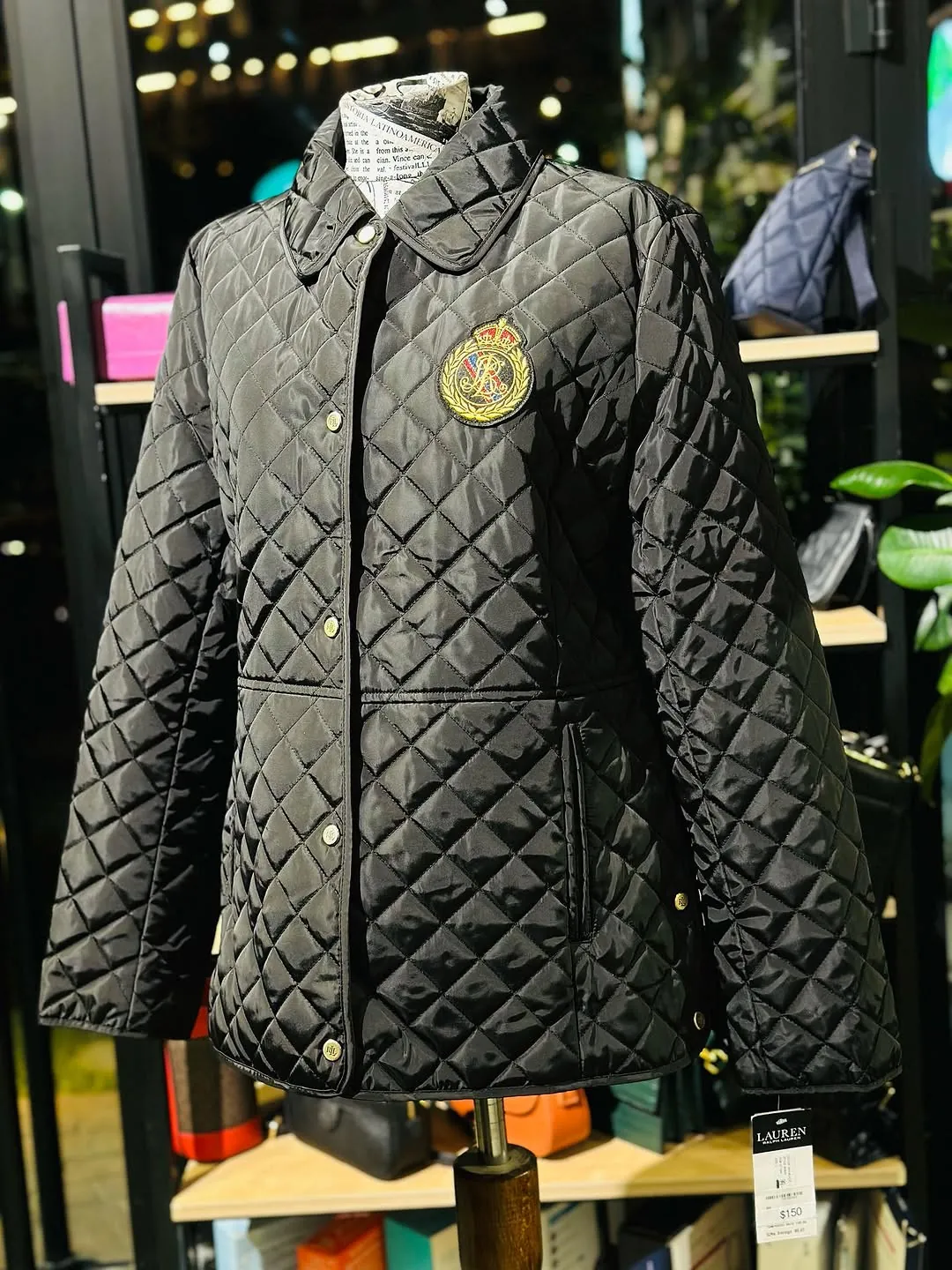 Black Quilted Lauren Jacket