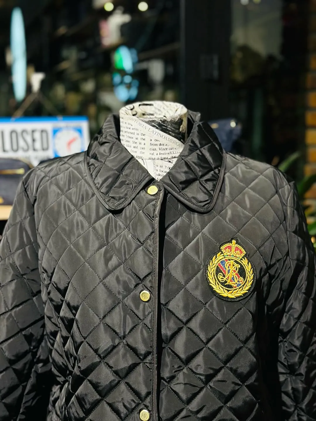 Black Quilted Lauren Jacket