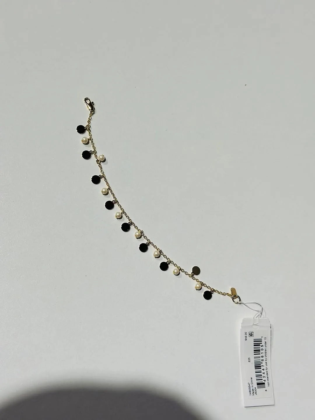 Ralph Lauren Pearl Chain Necklace with RL Pendant