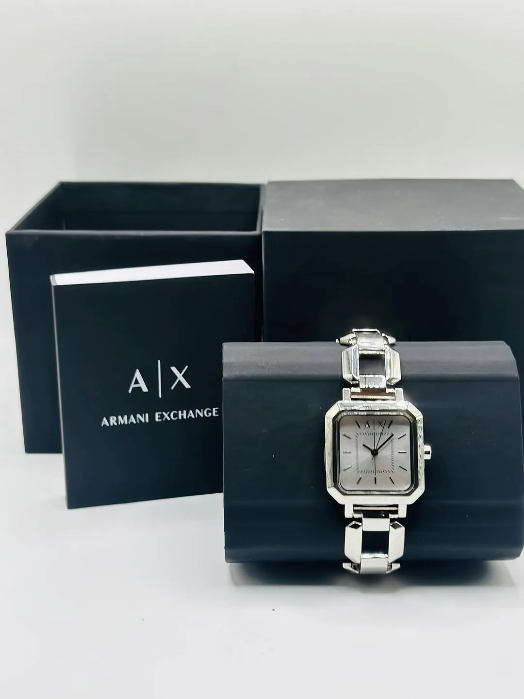 Armani Exchange Silver Square Watch