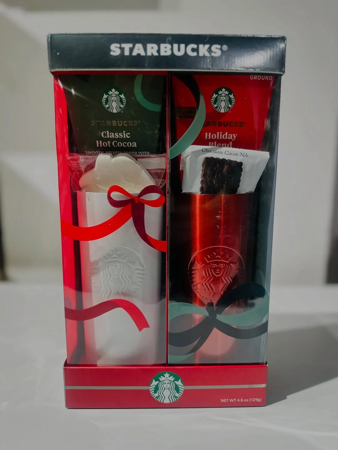 Starbucks Holiday Gift Set with Mugs and Hot Cocoa