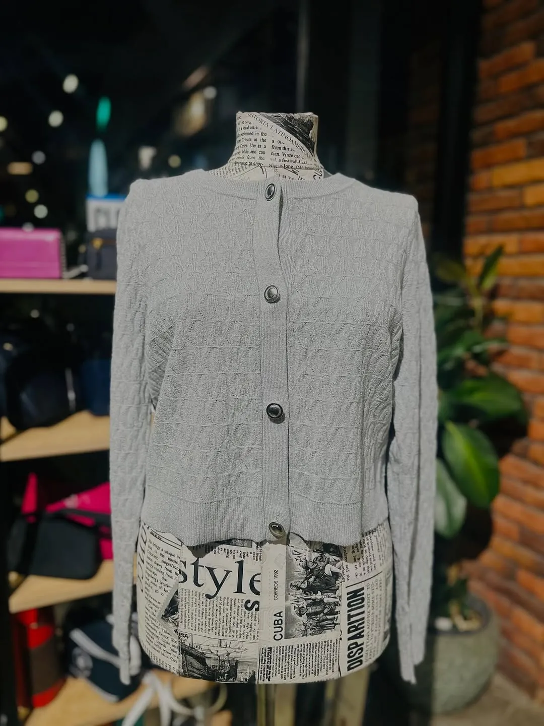 Grey Knitted Cardigan