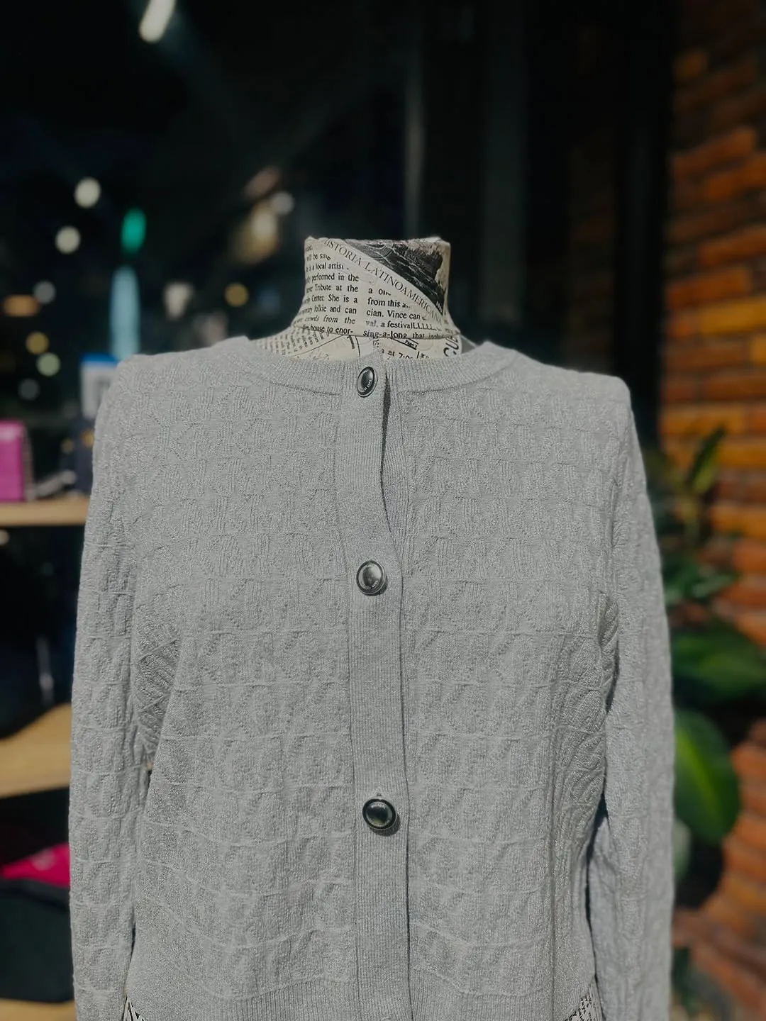 Grey Knitted Cardigan