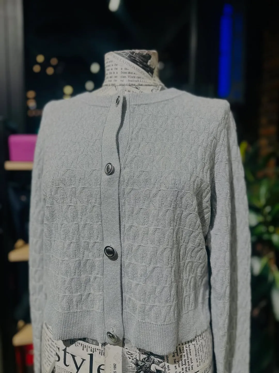 Grey Knitted Cardigan