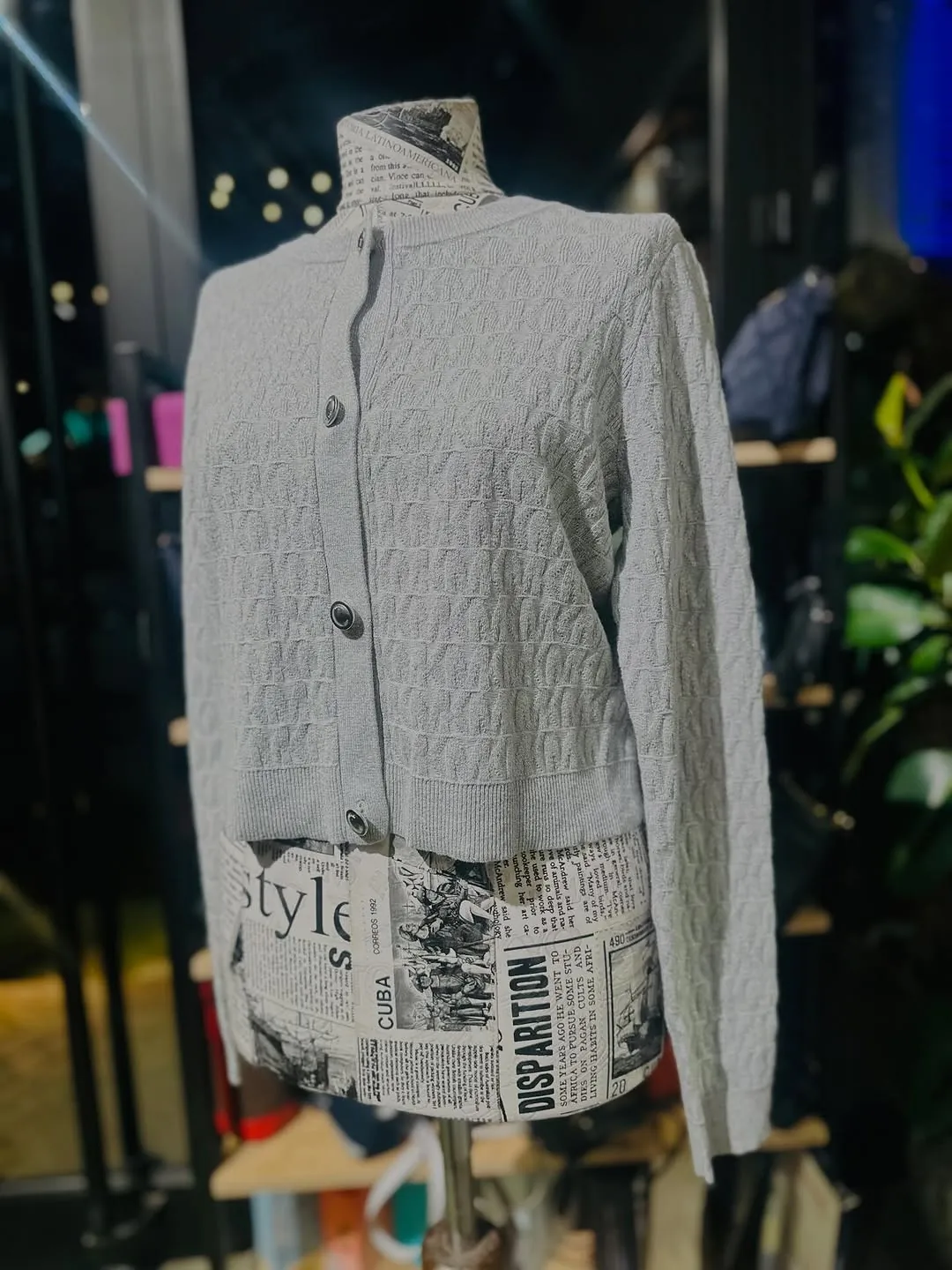 Grey Knitted Cardigan