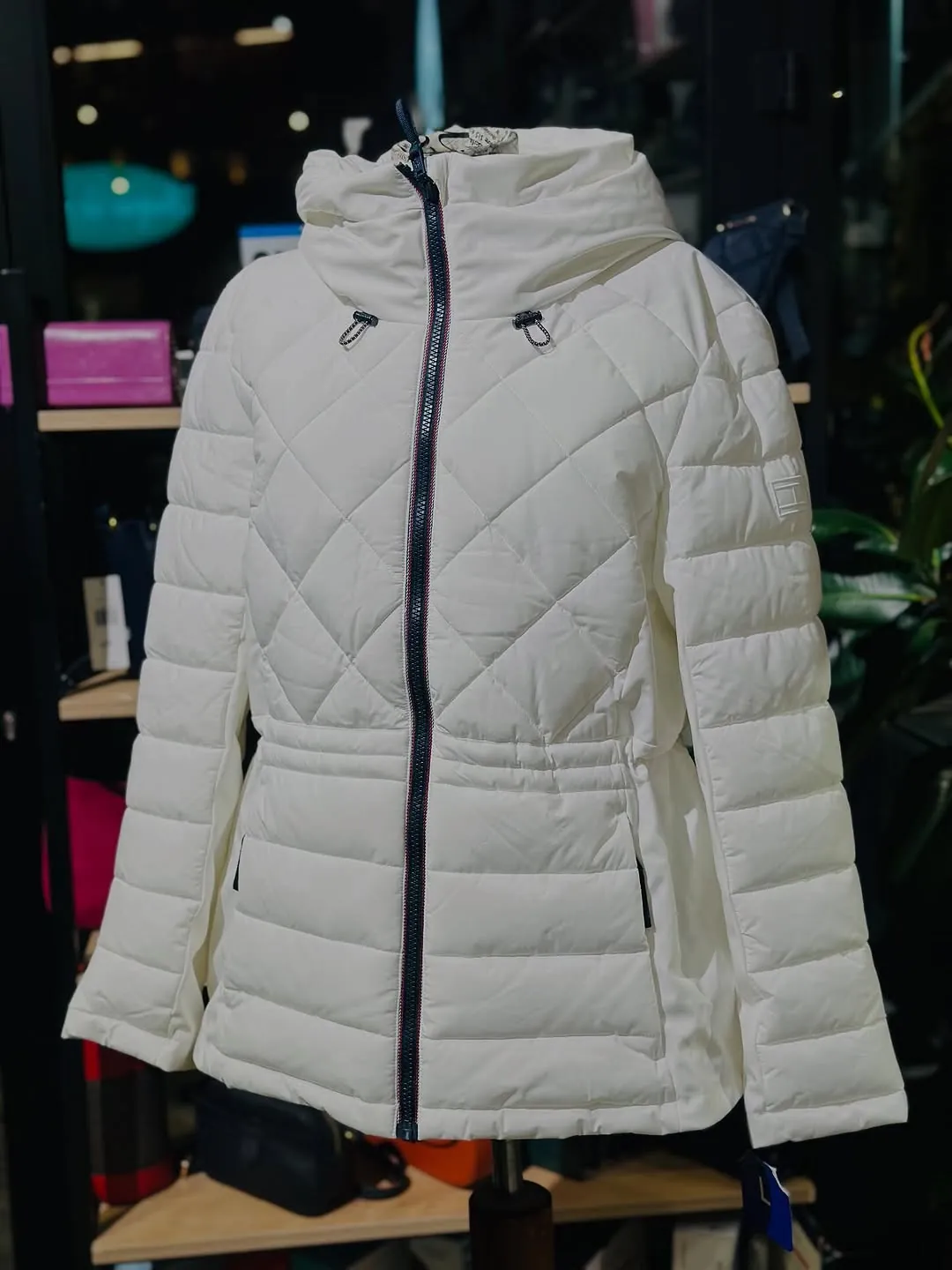 White Quilted Hooded Puffer Jacket