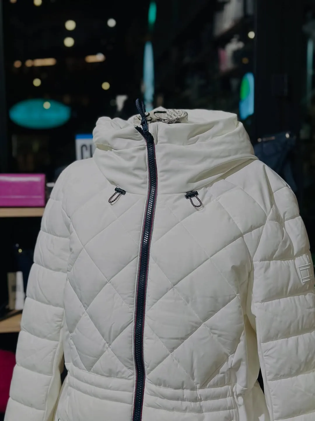 White Quilted Hooded Puffer Jacket