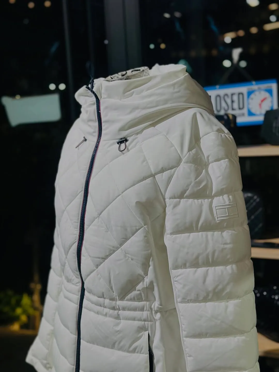 White Quilted Hooded Puffer Jacket