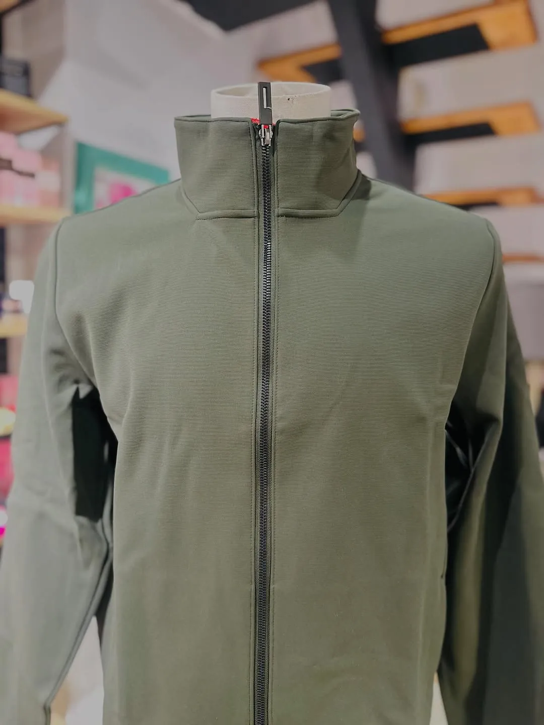 Men's Green Zip-Up Jacket