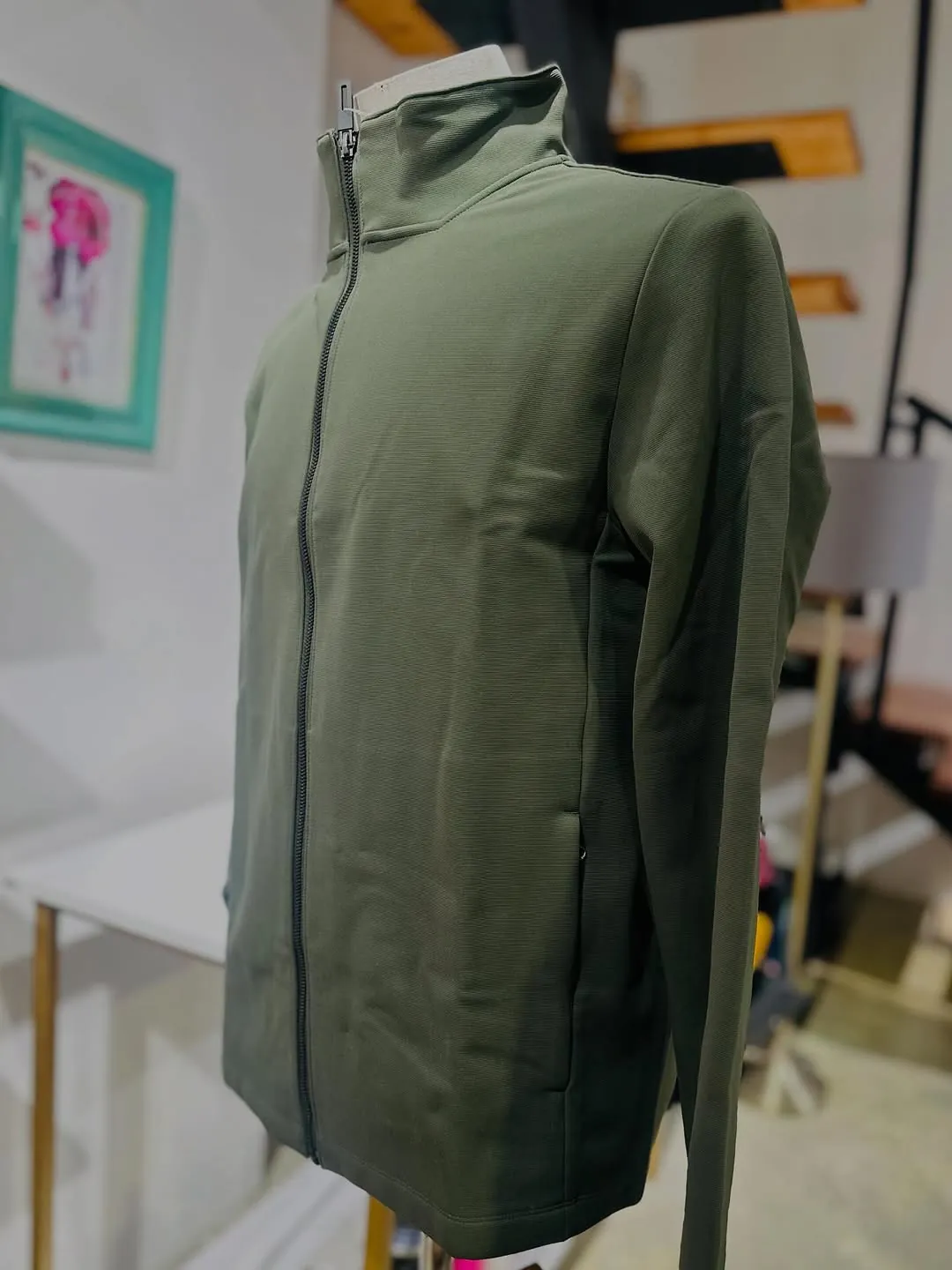 Men's Green Zip-Up Jacket