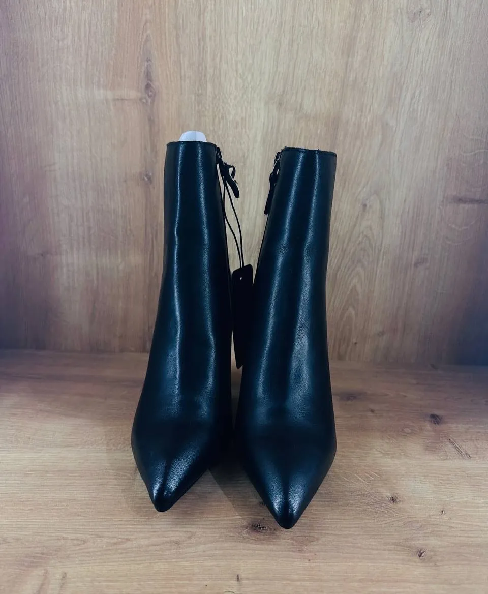 Armani Exchange Black Leather Ankle Boots