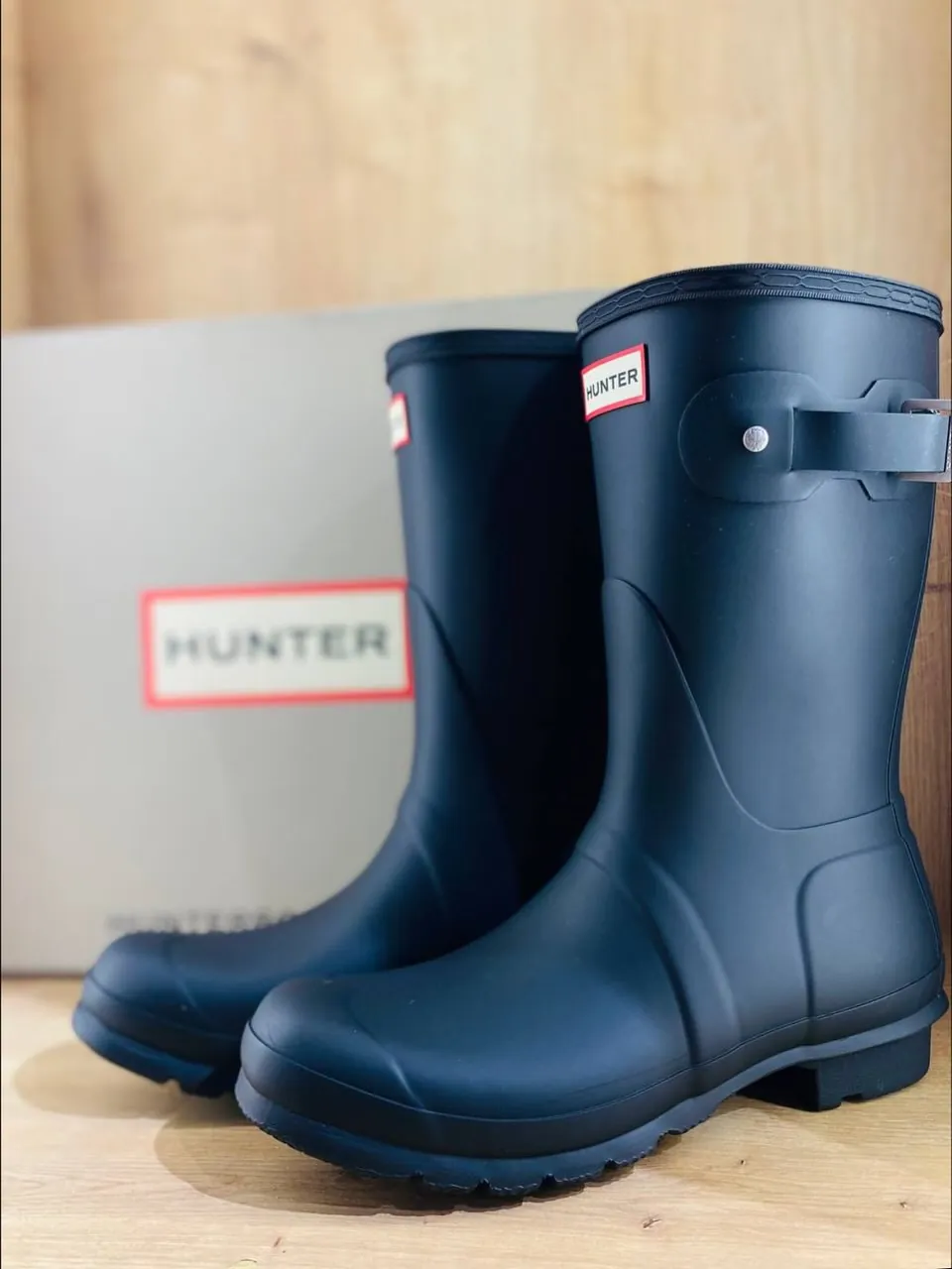Hunter Navy Blue Rain Boots
