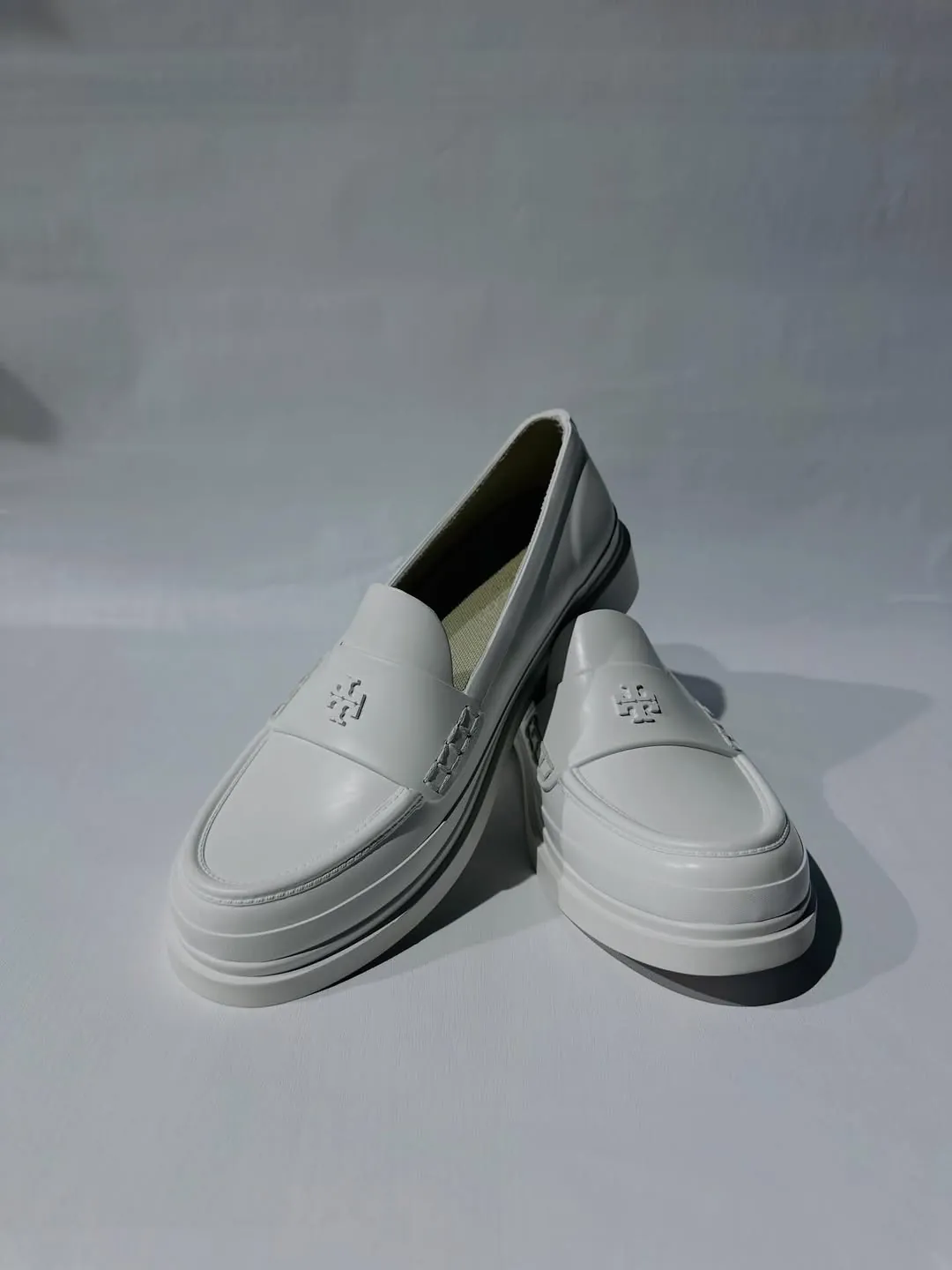 White Platform Loafers