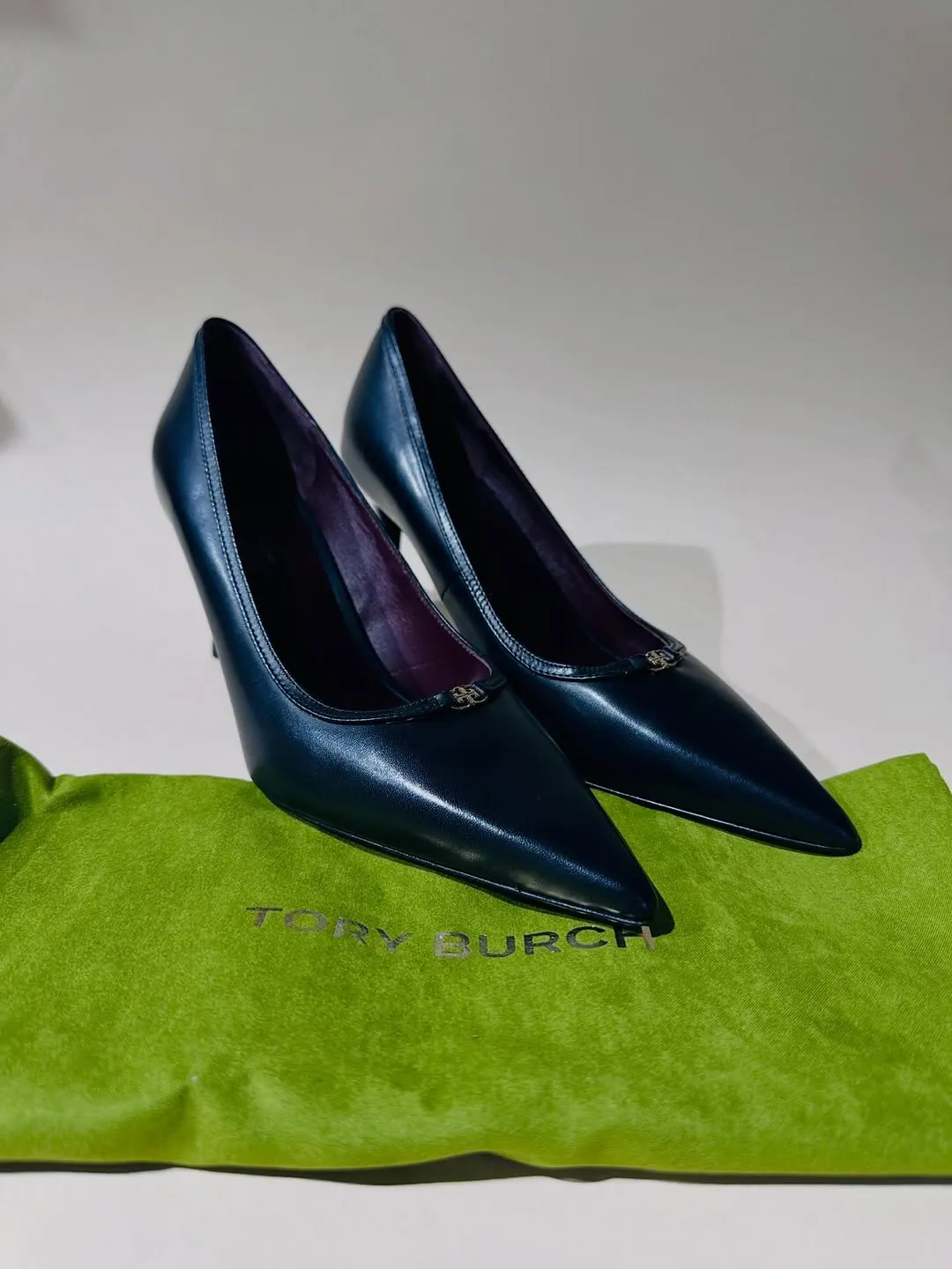 Tory Burch Navy Blue Pointed Toe Heels