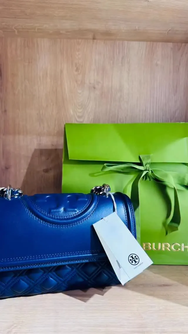 Tory Burch Blue Quilted Chain Bag